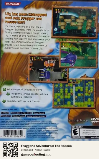 Frogger's Adventures: The Rescue PlayStation 2, NTSC box back