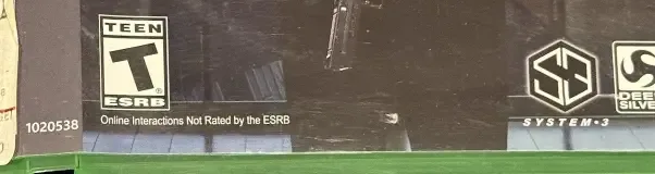 Constructor, the ESRB box on its front