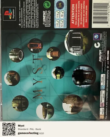 Myst PlayStation, PAL box back