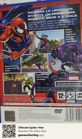 Ultimate Spider-Man PlayStation 2, Italy box back
