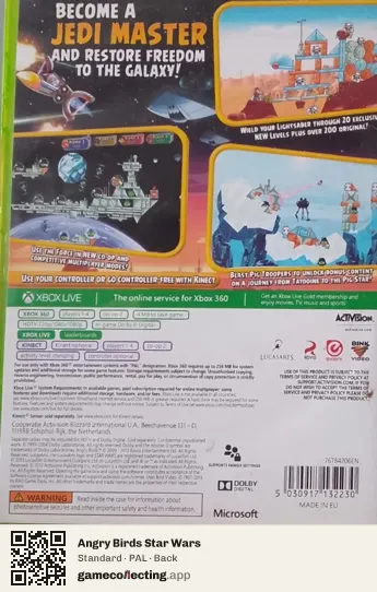 Angry Birds Star Wars Xbox 360, PAL box back