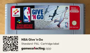 NBA Give 'n Go Super Nintendo Entertainment System, PAL cartridge label
