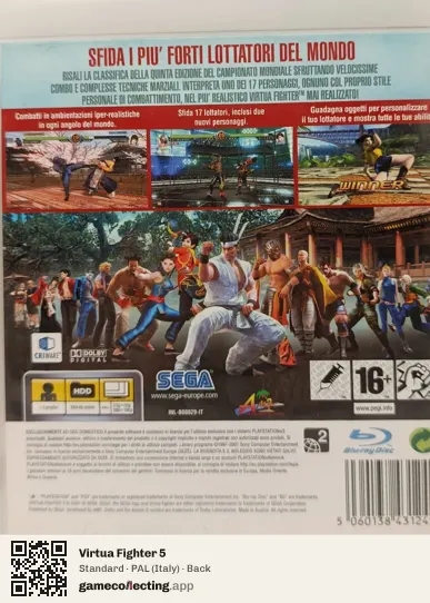 Virtua Fighter 5 PlayStation 3, Italy box back