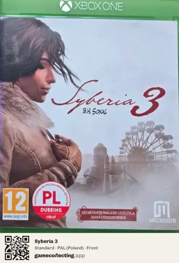 Syberia 3 Xbox One, Poland box front
