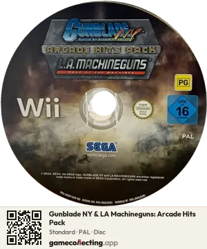Gunblade NY & LA Machineguns: Arcade Hits Pack Nintendo Wii, PAL disc