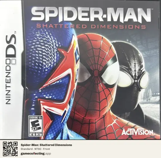 Spider-Man: Shattered Dimensions Nintendo DS, NTSC box front