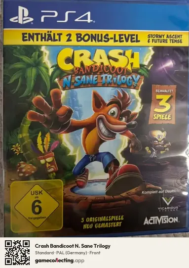 Crash Bandicoot N. Sane Trilogy PlayStation 4, Germany box front