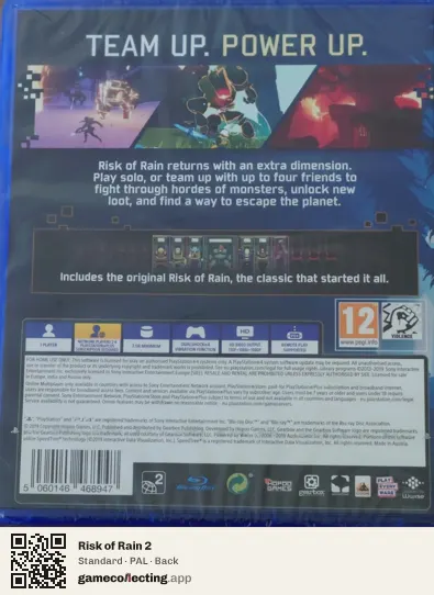 Risk of Rain 2 PlayStation 4, PAL box back
