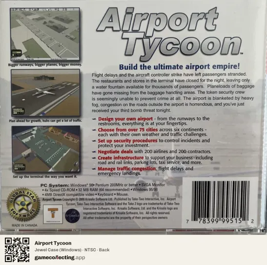 Airport Tycoon Computer, NTSC box back