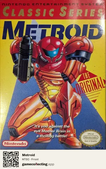 Metroid Nintendo Entertainment System, NTSC box front