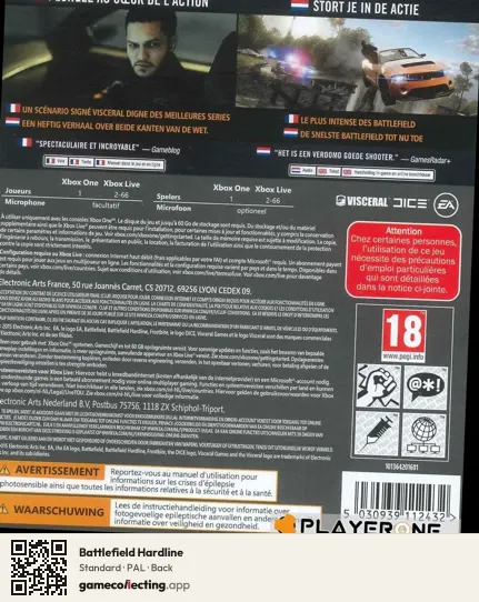 Battlefield Hardline Xbox One, PAL box back
