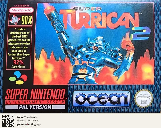 Super Turrican 2 Super Nintendo Entertainment System, PAL box front