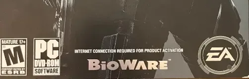 Mass Effect Trilogy, the ESRB box on its front