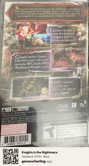 Knights in the Nightmare PlayStation Portable, NTSC box back