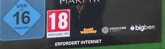 Warhammer 40,000: Inquisitor: Martyr, the USK square on its front