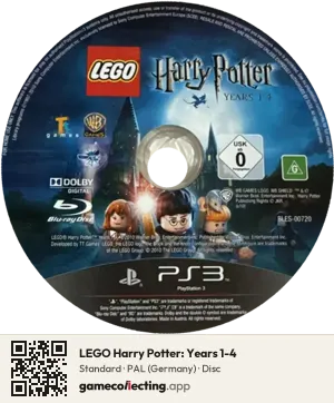 LEGO Harry Potter: Years 1-4 PlayStation 3, PAL disc