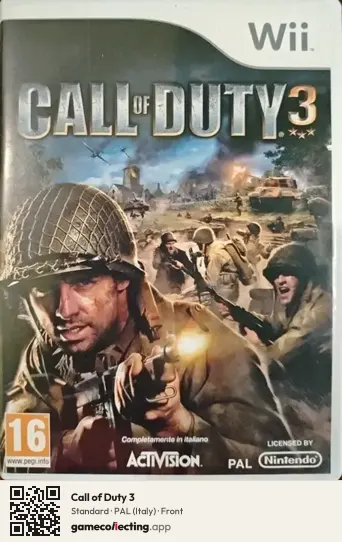 Call of Duty 3 Nintendo Wii, Italy box front