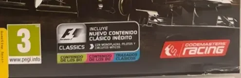 F1 2013, the PEGI square on its front
