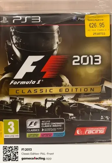 F1 2013 PlayStation 3, PAL box front