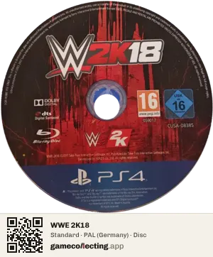 WWE 2K18 PlayStation 4, PAL disc