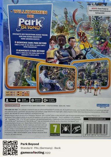 Park Beyond PlayStation 5, Germany box back