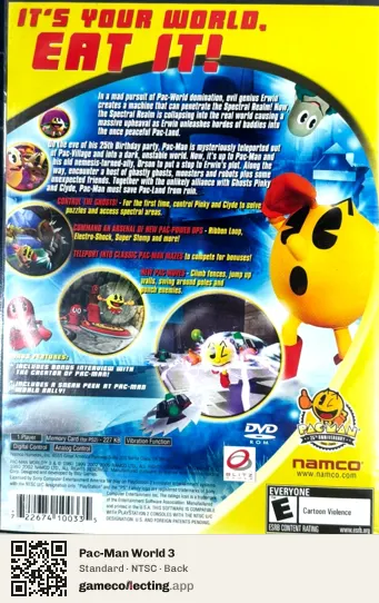 Pac-Man World 3 PlayStation 2, NTSC box back