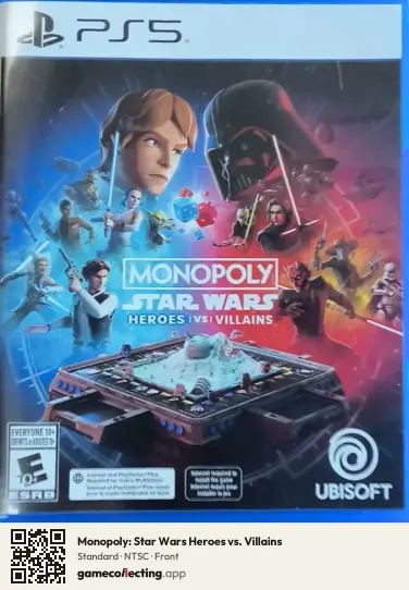 Monopoly: Star Wars Heroes vs. Villains PlayStation 5, NTSC box front