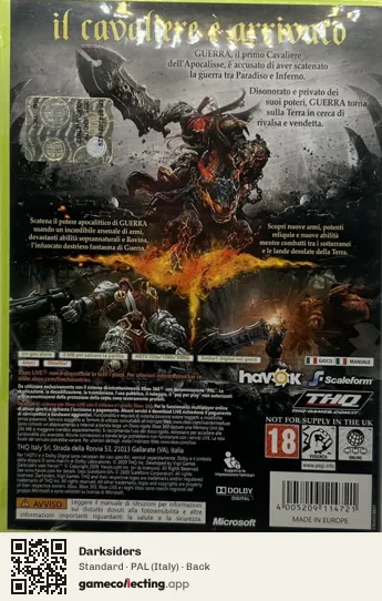 Darksiders Xbox 360, Italy box back