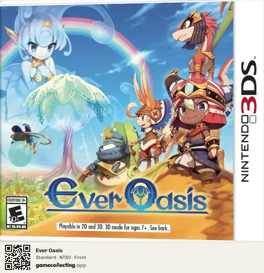 Ever Oasis Nintendo 3DS, NTSC box front