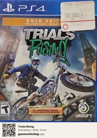 Trials Rising PlayStation 4, NTSC box front