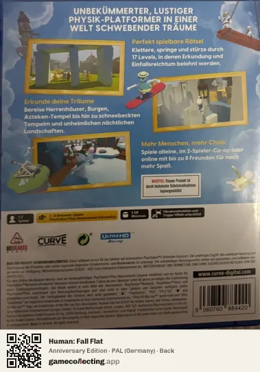 Human: Fall Flat PlayStation 5, Germany box back