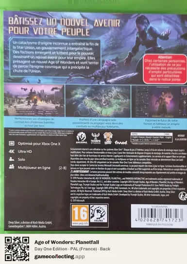 Age of Wonders: Planetfall Xbox One, France box back