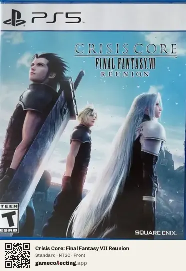 Crisis Core: Final Fantasy VII Reunion PlayStation 5, NTSC box front