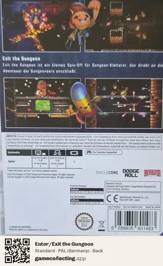 Enter/Exit the Gungeon Nintendo Switch, Germany box back