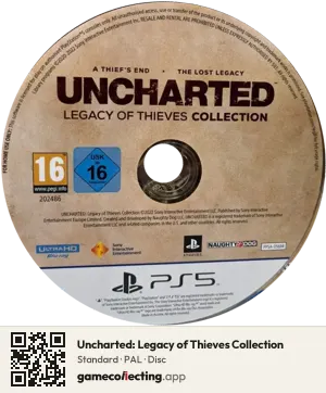 Uncharted: Legacy of Thieves Collection PlayStation 5, PAL disc