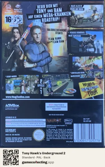Tony Hawk's Underground 2 Nintendo GameCube, PAL box back