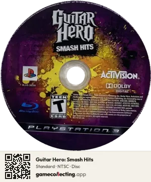 Guitar Hero: Smash Hits PlayStation 3, NTSC disc