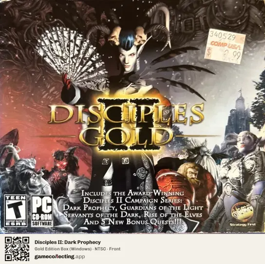 Disciples II: Dark Prophecy Computer, NTSC box front