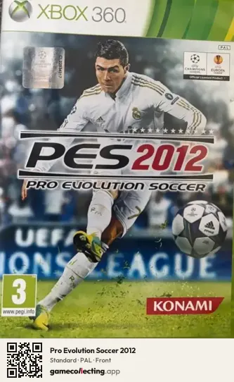 Pro Evolution Soccer 2012 Xbox 360, PAL box front