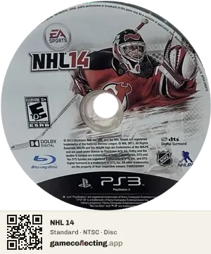 NHL 14 PlayStation 3, NTSC disc