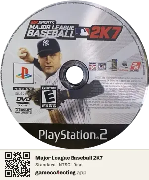 Major League Baseball 2K7 PlayStation 2, NTSC disc