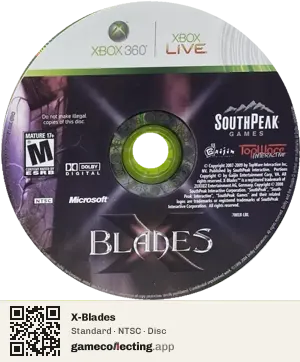 X-Blades Xbox 360, NTSC disc