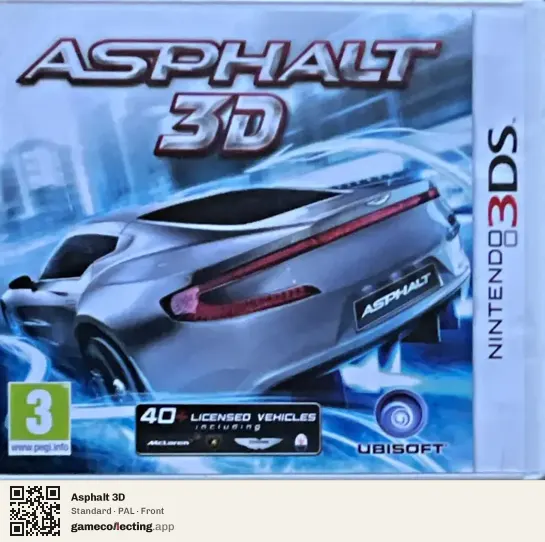 Asphalt 3D Nintendo 3DS, PAL box front
