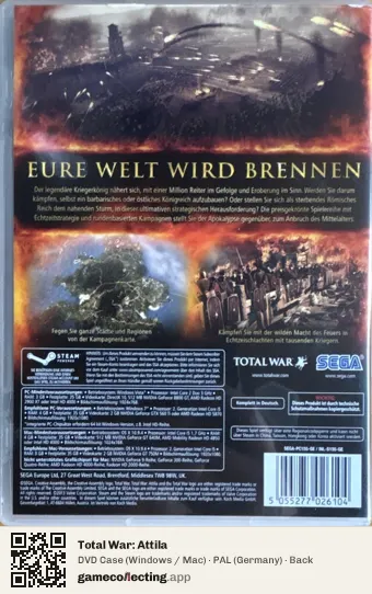 Total War: Attila Computer, Germany box back