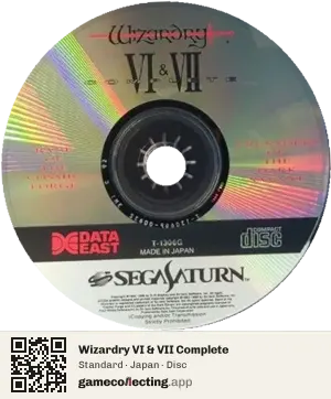 Wizardry VI & VII Complete Sega Saturn, Japan disc