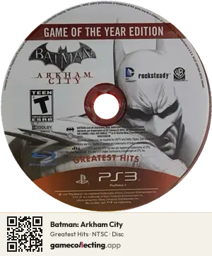 Batman: Arkham City PlayStation 3, NTSC disc