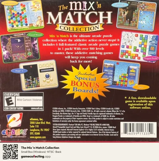 The Mix 'n Match Collection Computer, NTSC box back