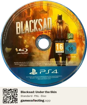 Blacksad: Under the Skin PlayStation 4, PAL disc