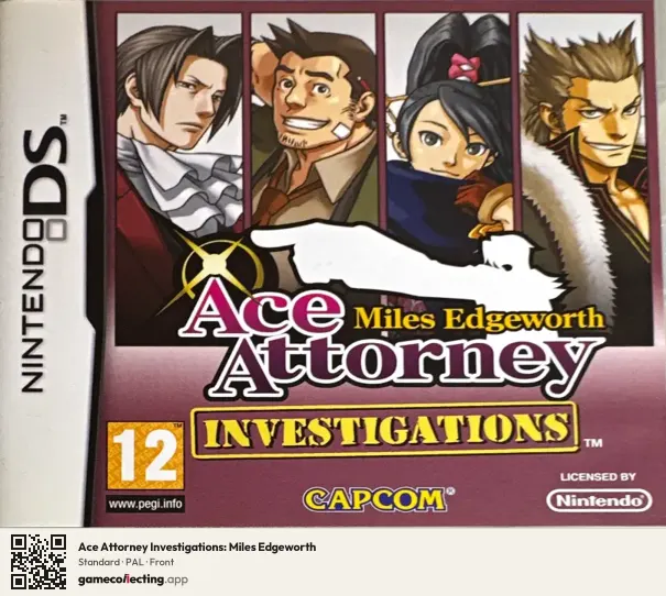 Ace Attorney Investigations: Miles Edgeworth Nintendo DS, PAL box front
