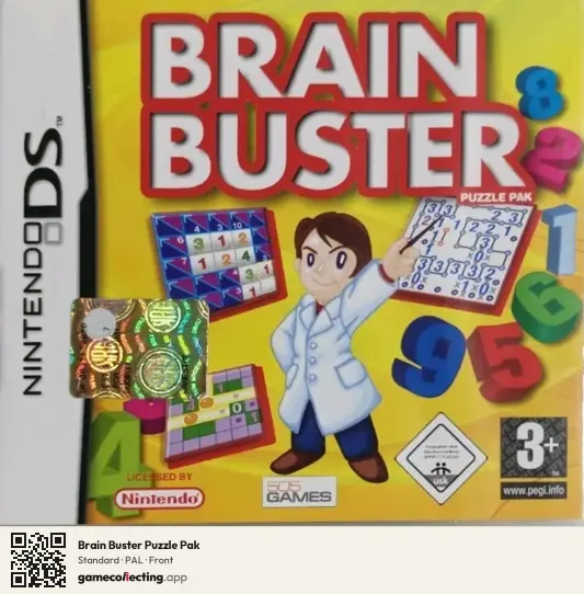 Brain Buster Puzzle Pak Nintendo DS, PAL box front